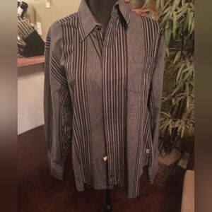 Gray and black men's Fender button-down